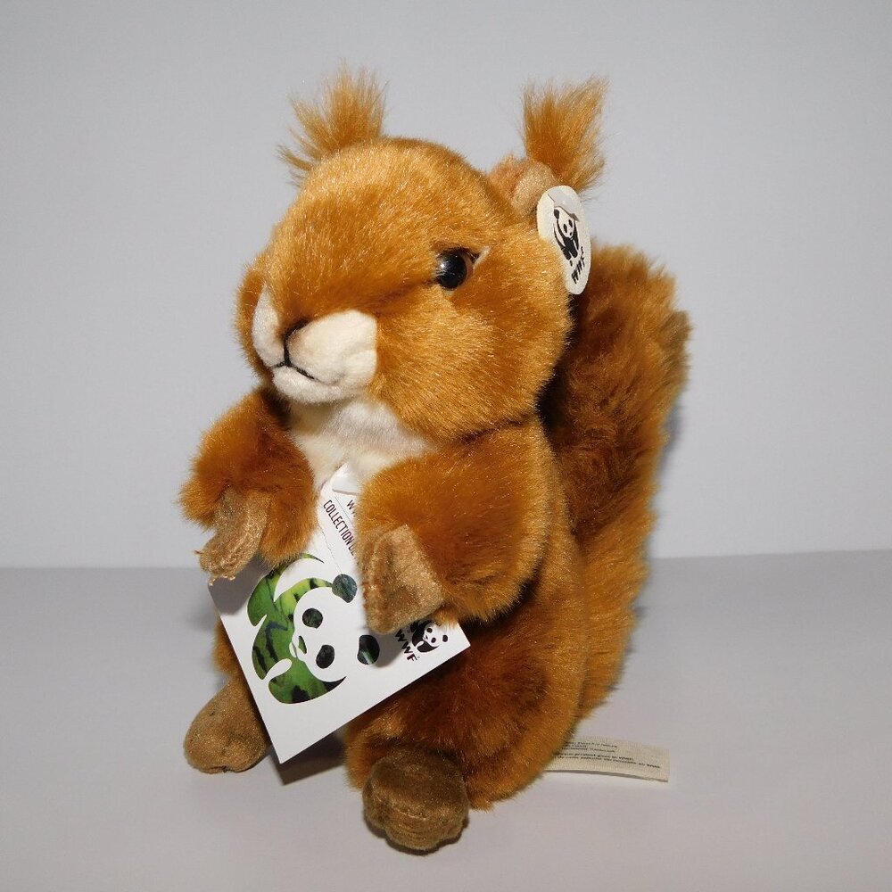 WWF World Wildlife Fund Red Squirrel w Tag Stuffed 6" plush Realistic* READ